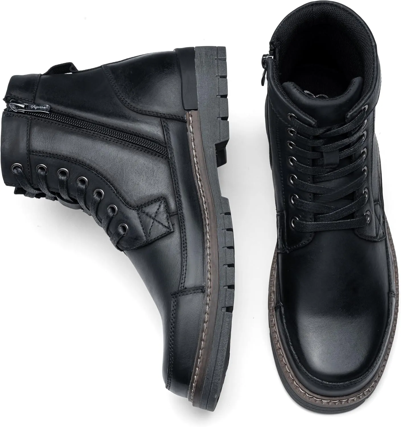 Jousen Men's Boots Chukka Motorcycle Boots Premium Leather Casual Combat Ankle Dress Boot for Men
