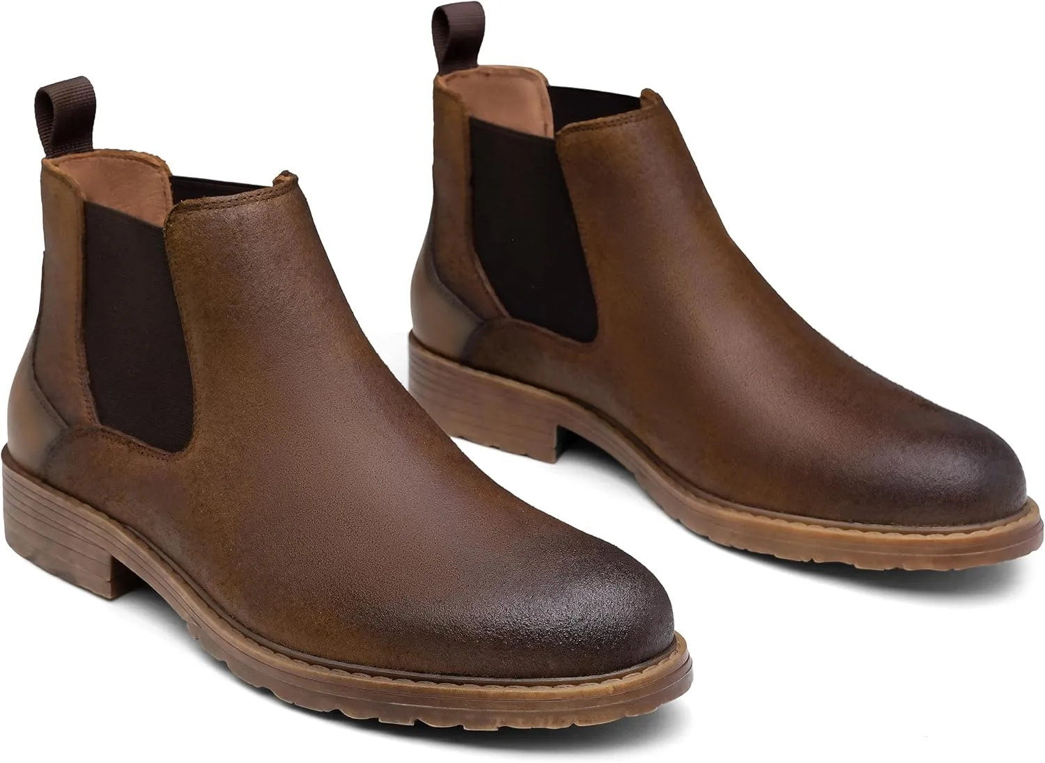 Jousen Men's Chelsea Boots Leather Distressed Boots for Men