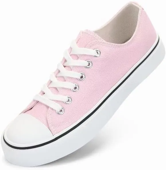 JUDIS Women’s Lace Up Canvas Shoes Low Top Fashion Sneakers Casual Tennis Walking Shoes