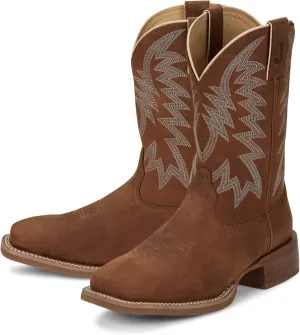 Justin Big Bucks 11” Western Boots for Men - Frontier Collection - Square Toe Leather Men’s Cowboy Boots with Comfort Footbed, Non Slip Rubber Outsole
