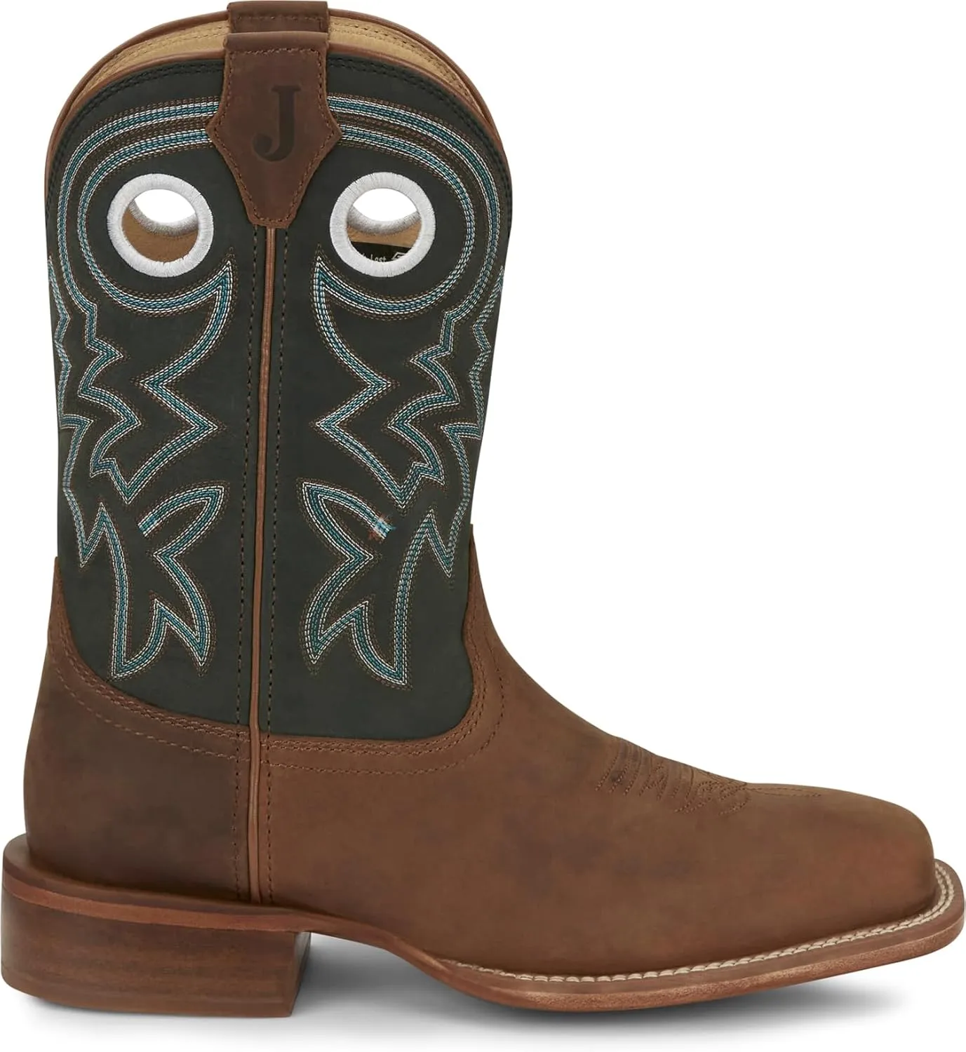 Justin Big News 11” Western Boots for Men - Frontier Collection - Square Toe Leather Men’s Cowboy Boots with Comfort Footbed & Heeled Leather Outsole