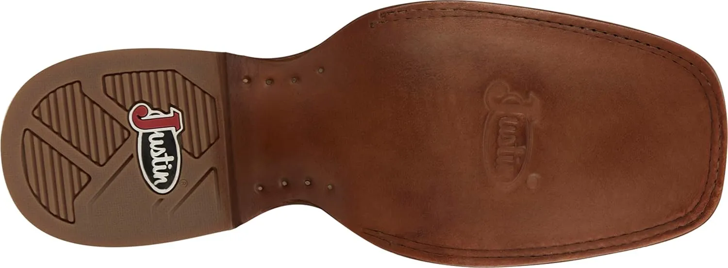Justin Big News 11” Western Boots for Men - Frontier Collection - Square Toe Leather Men’s Cowboy Boots with Comfort Footbed & Heeled Leather Outsole
