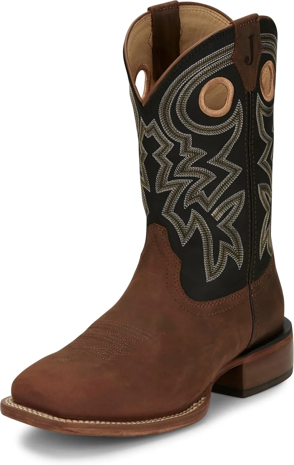 Justin Big News 11” Western Boots for Men - Frontier Collection - Square Toe Leather Men’s Cowboy Boots with Comfort Footbed & Heeled Leather Outsole