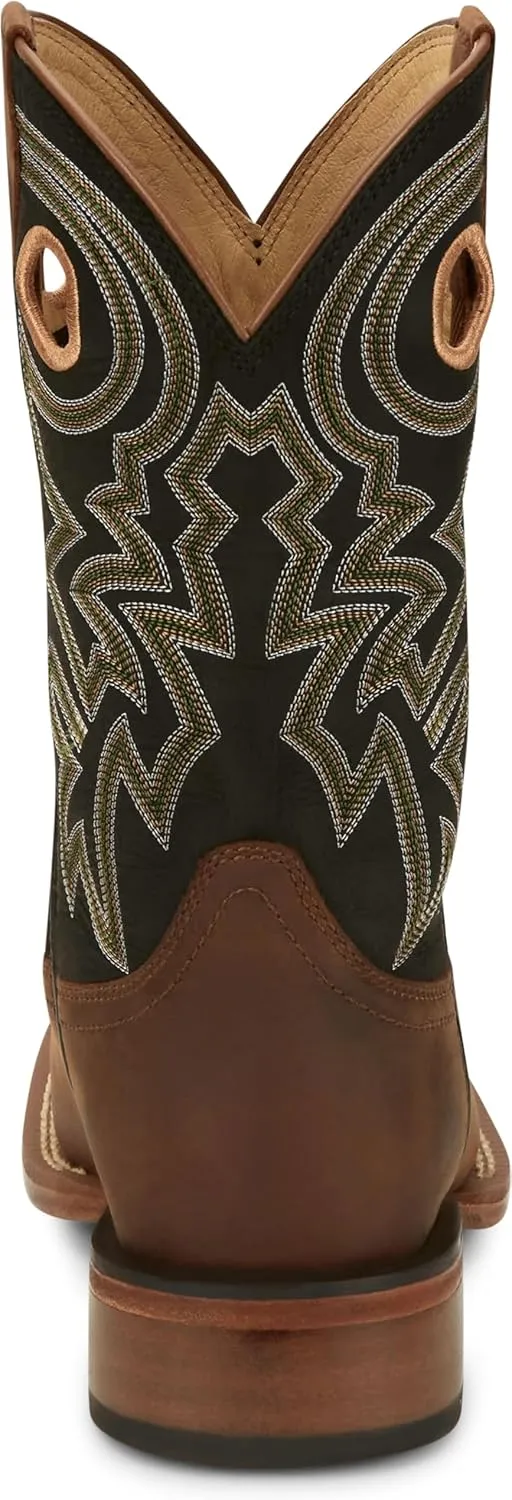 Justin Big News 11” Western Boots for Men - Frontier Collection - Square Toe Leather Men’s Cowboy Boots with Comfort Footbed & Heeled Leather Outsole