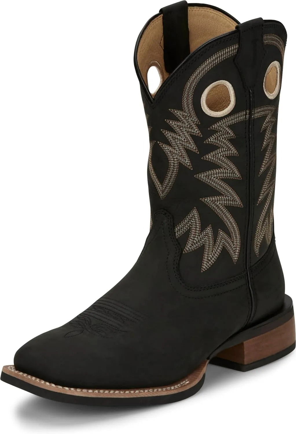 Justin Show Stopper 11” Western Boots for Men - Frontier Collection - Square Toe Leather Men’s Cowboy Boots with Comfort Footbed, Non Slip Outsole