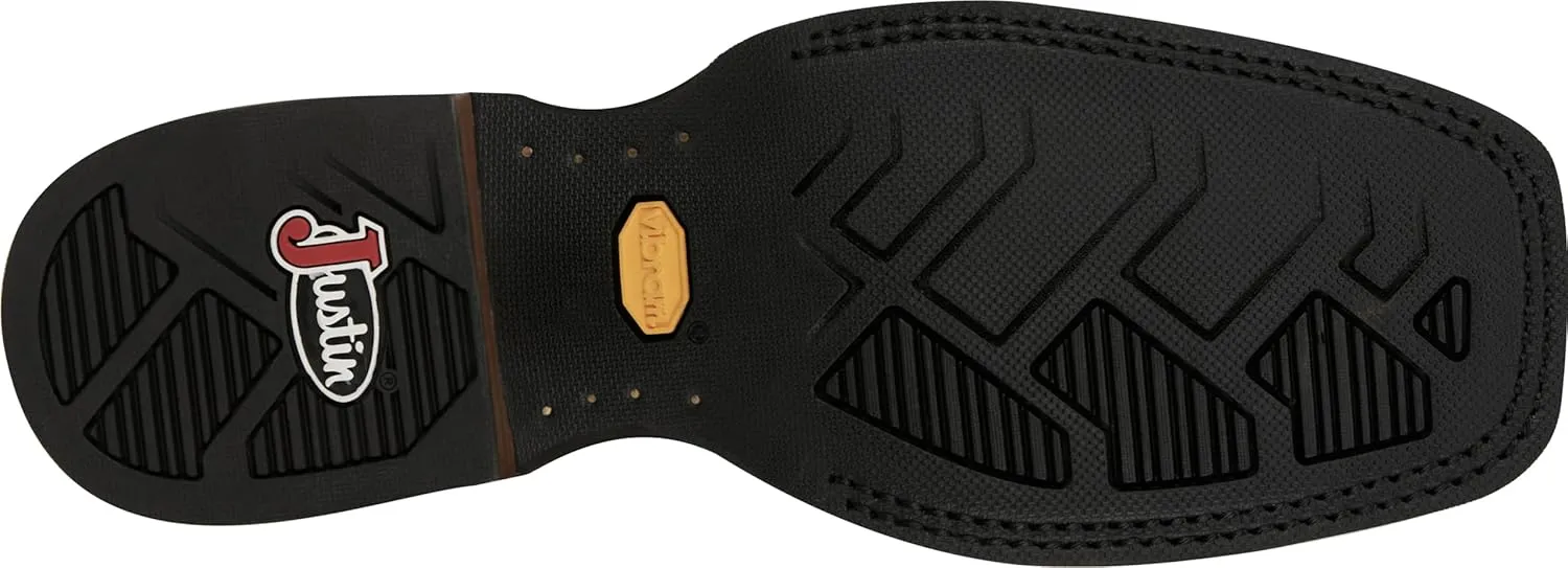 Justin Show Stopper 11” Western Boots for Men - Frontier Collection - Square Toe Leather Men’s Cowboy Boots with Comfort Footbed, Non Slip Outsole