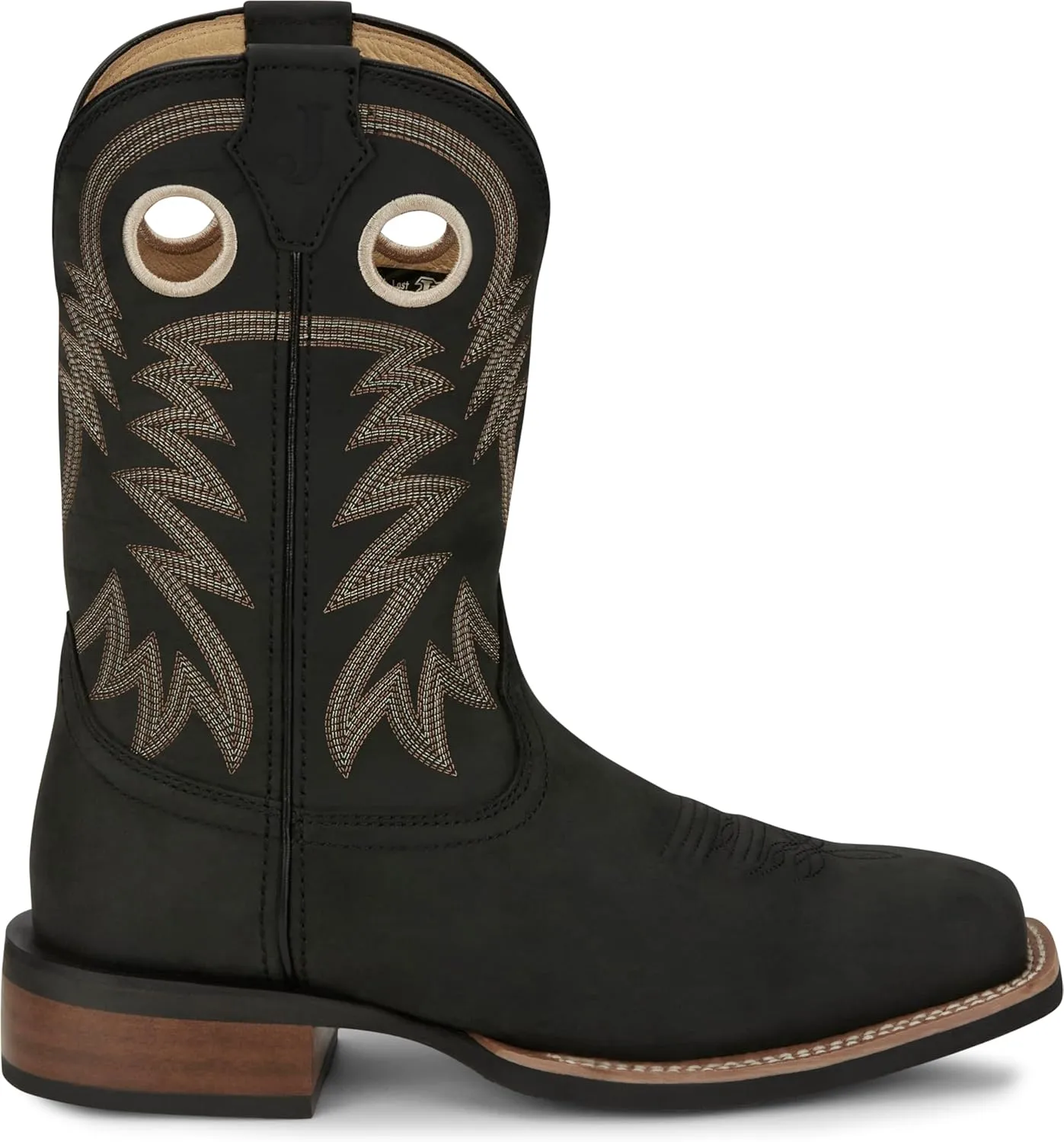 Justin Show Stopper 11” Western Boots for Men - Frontier Collection - Square Toe Leather Men’s Cowboy Boots with Comfort Footbed, Non Slip Outsole