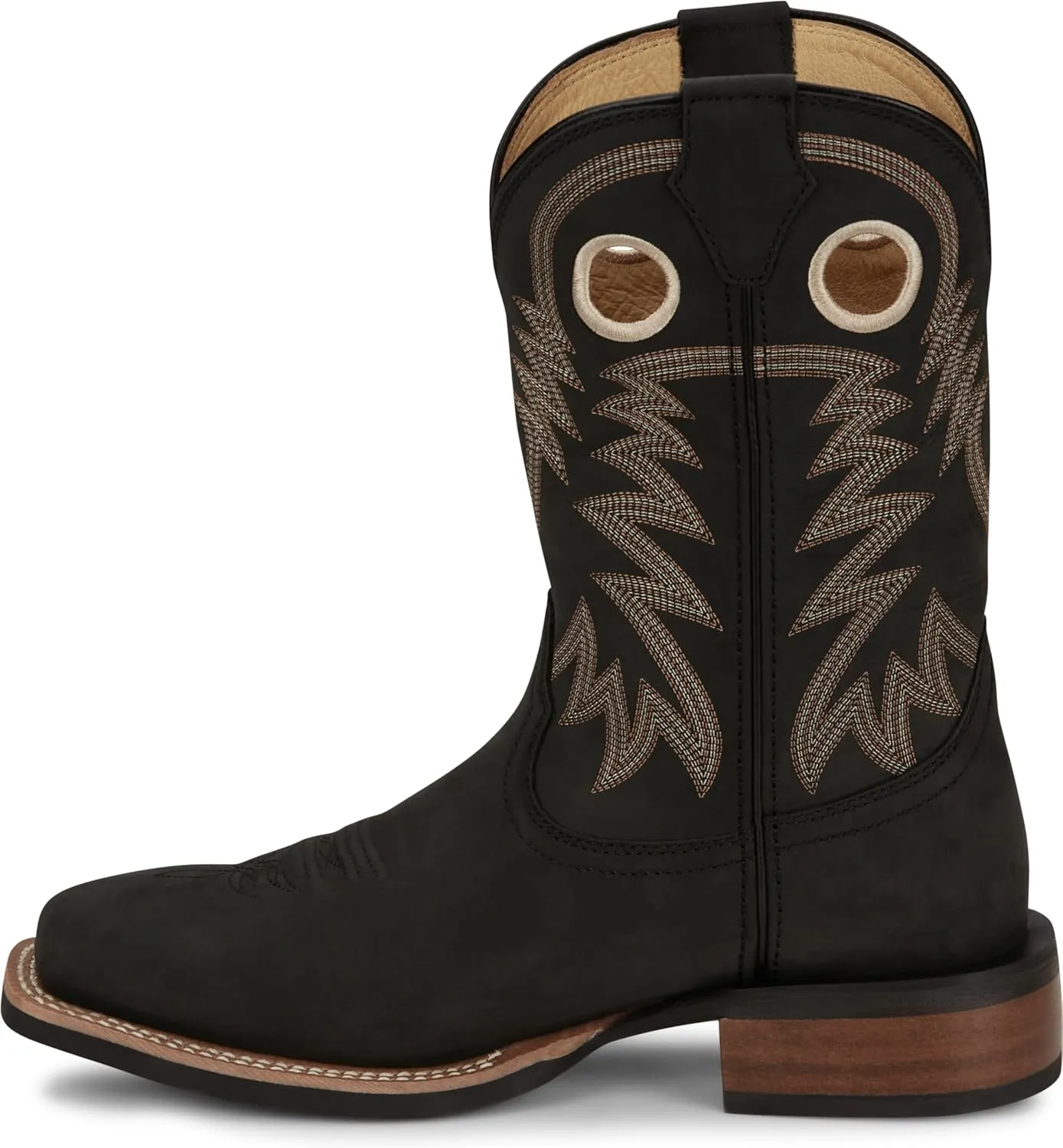 Justin Show Stopper 11” Western Boots for Men - Frontier Collection - Square Toe Leather Men’s Cowboy Boots with Comfort Footbed, Non Slip Outsole