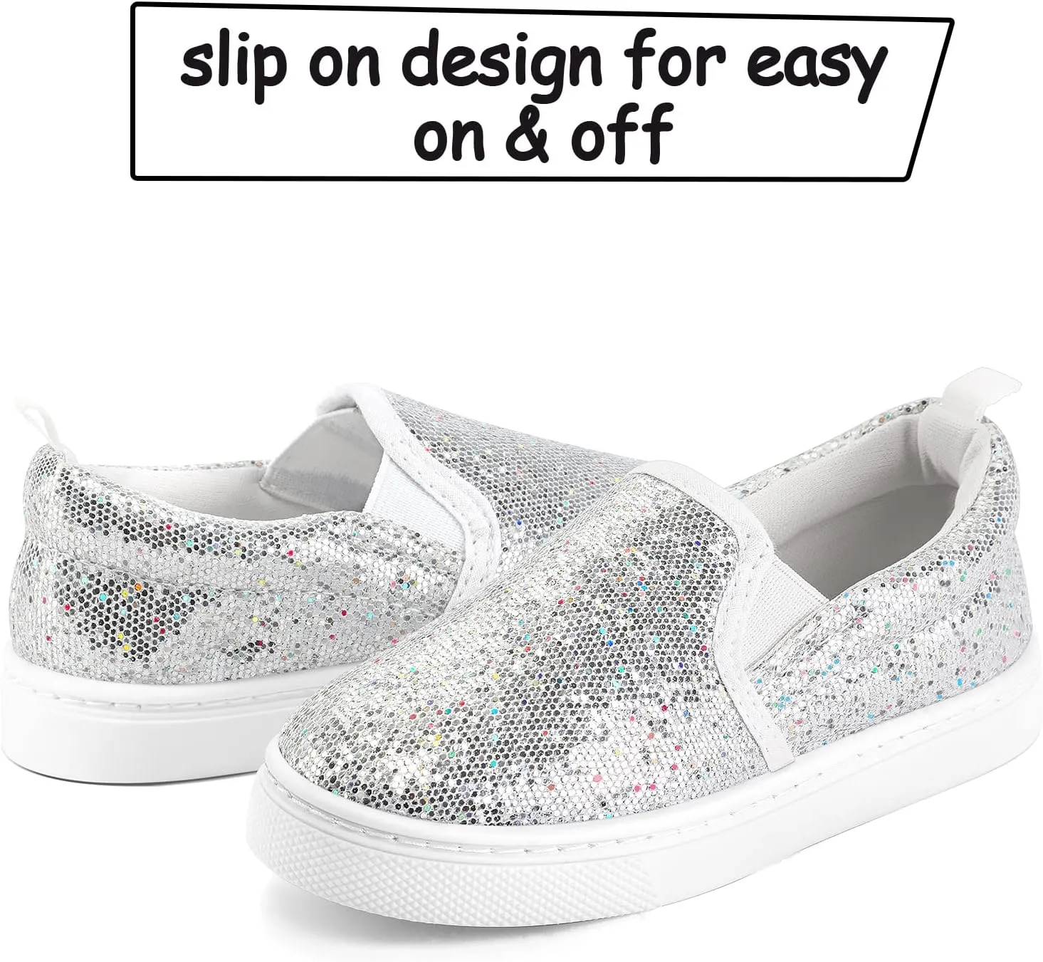 K KomForme Toddler Sneakers for Girls Boys Slip On Canvas Walking Shoes