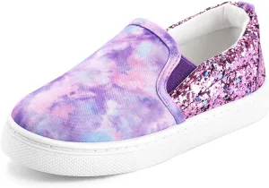 K KomForme Toddler Sneakers for Girls Boys Slip On Canvas Walking Shoes