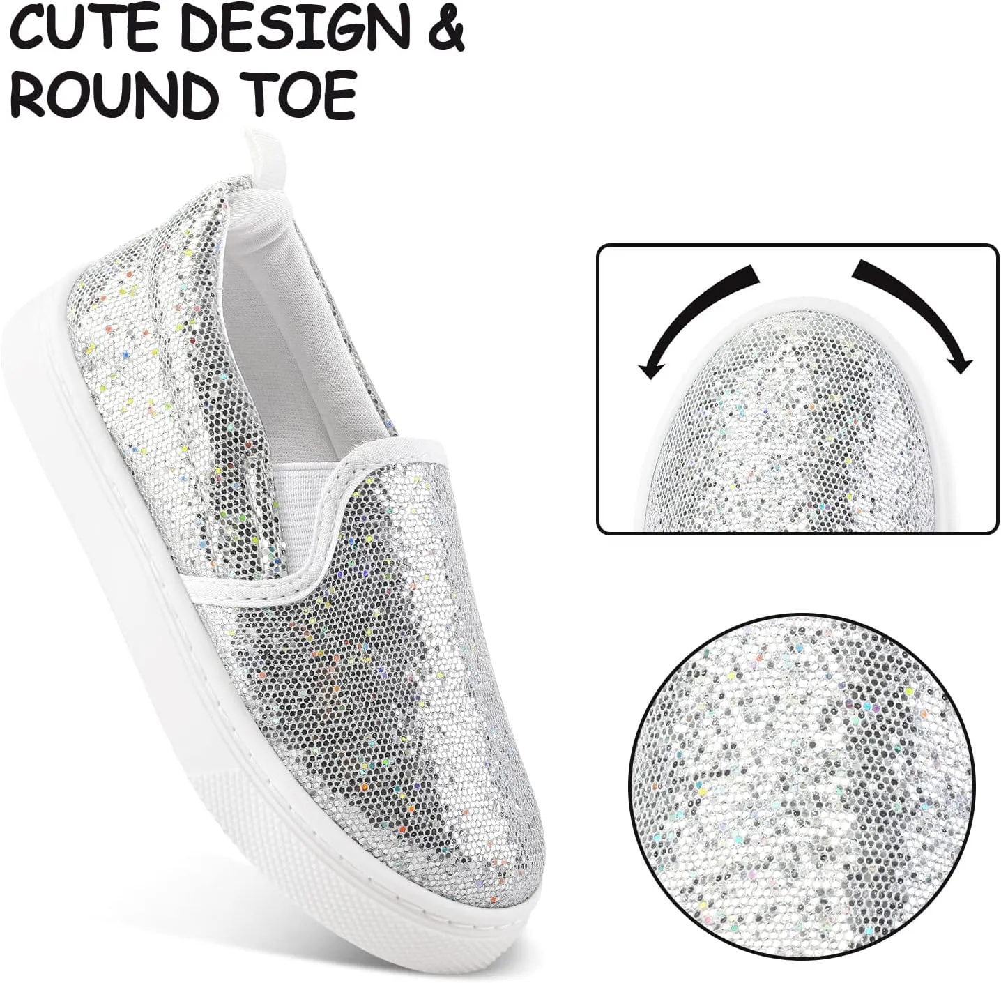 K KomForme Toddler Sneakers for Girls Boys Slip On Canvas Walking Shoes