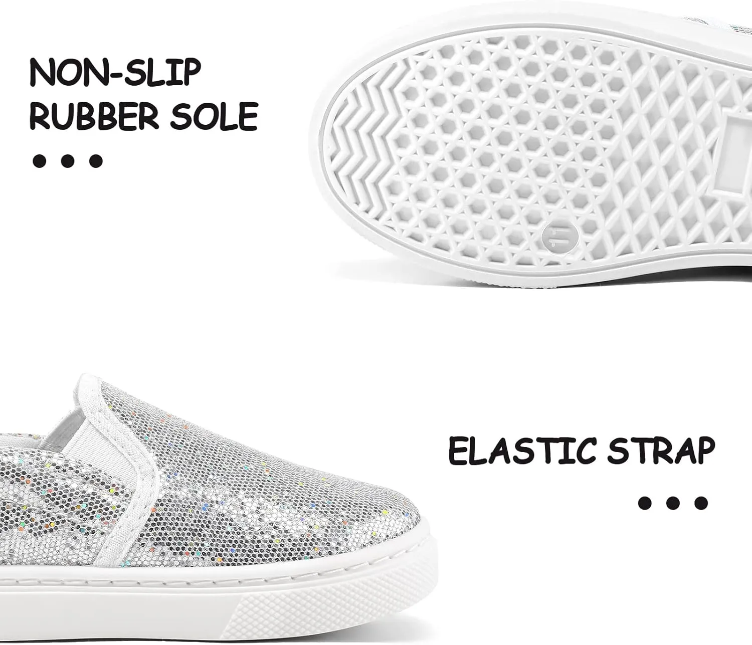 K KomForme Toddler Sneakers for Girls Boys Slip On Canvas Walking Shoes
