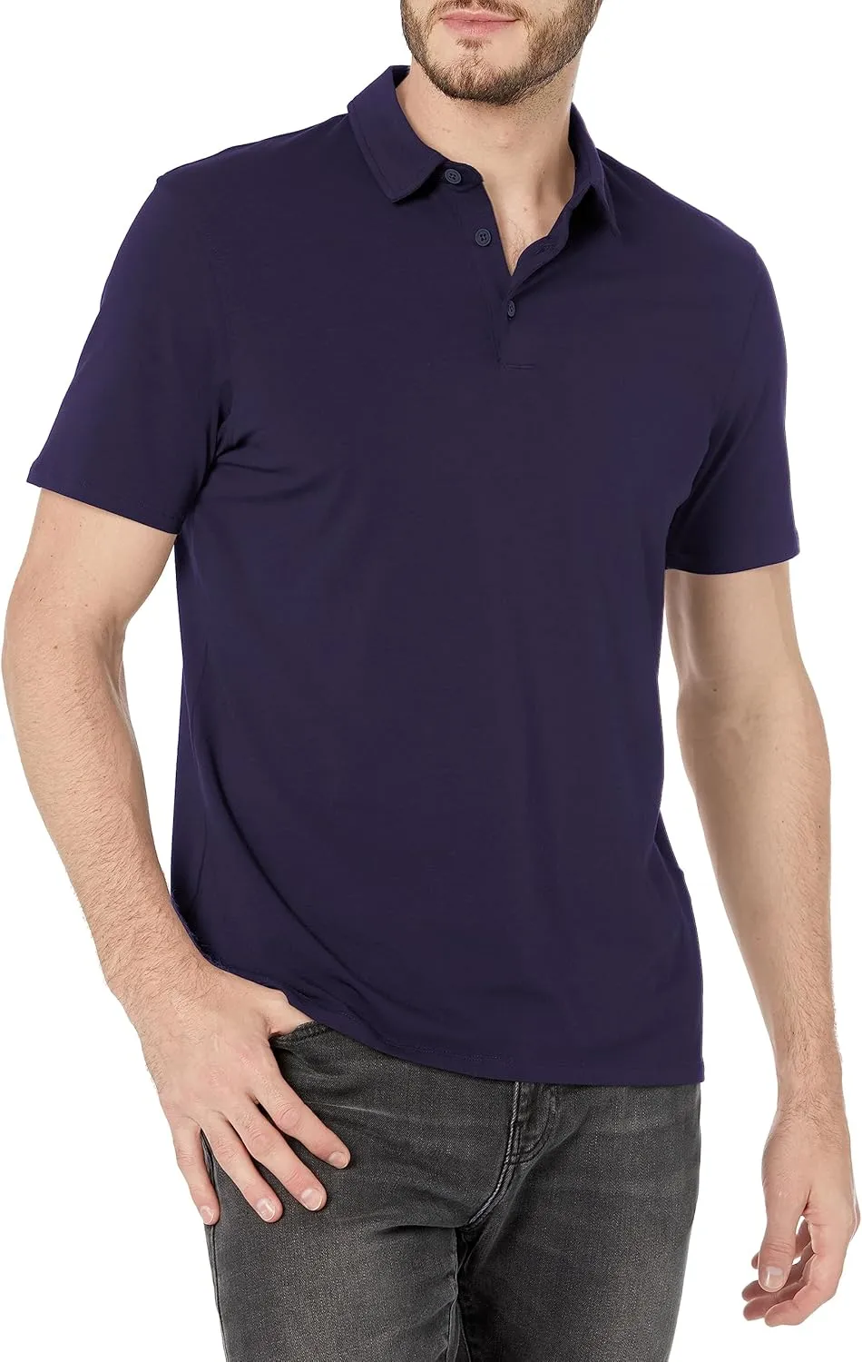 Kenneth Cole Men's 3-Button Slim Fit Knit Polo
