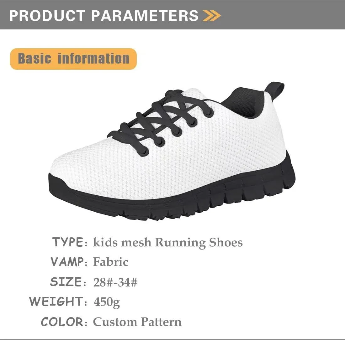 Kids Running Shoe for Boys Girls, Lace-up Running Tennis Sneakers Knitted Mesh Sports Shoes for Little Kid/Big Kid