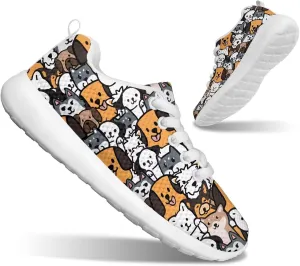 Kids Sneakers for Boys Girls Laces Up Running Shoes for School Lightweight Comfort Tennis Shoe Size Little Kids 11.5-13 Big Kids 1-3 White Sole