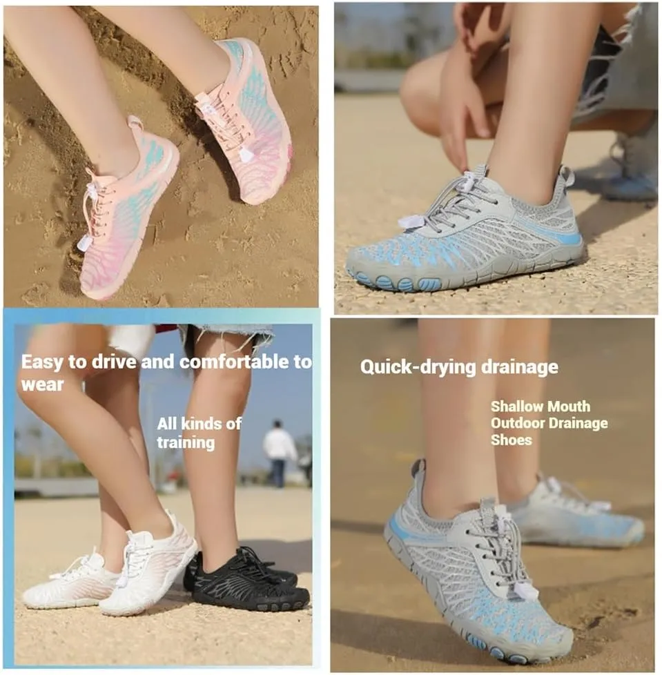 Kids Water Shoes,Boys Girls Barefoot Water Hiking Shoes,Beach Gear for Kids, Lightweight Slip On Walking Sneakers