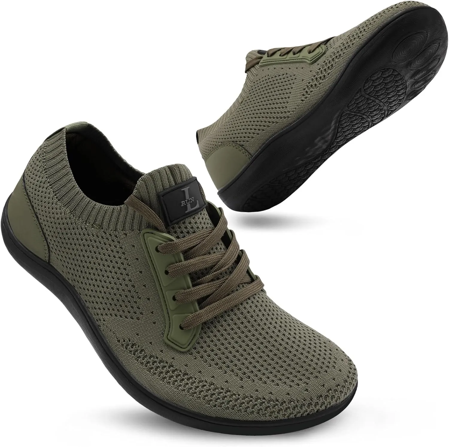 L-RUN Mens Walking Shoes Wide Toe Barefoot Shoes Minimalist Men's Casual Dress Shoes Breathable Zero Drop Fashion Sneakers
