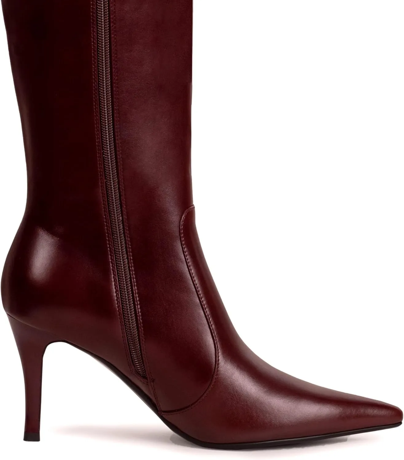 Leopard Print Knee High Boots Women 3.3in Stiletto High Heel, Cheetah Print Tall Boots Dress Boots for Women with Side Zipper Pointed Toe, Animal Print Below the Knee Long Boots