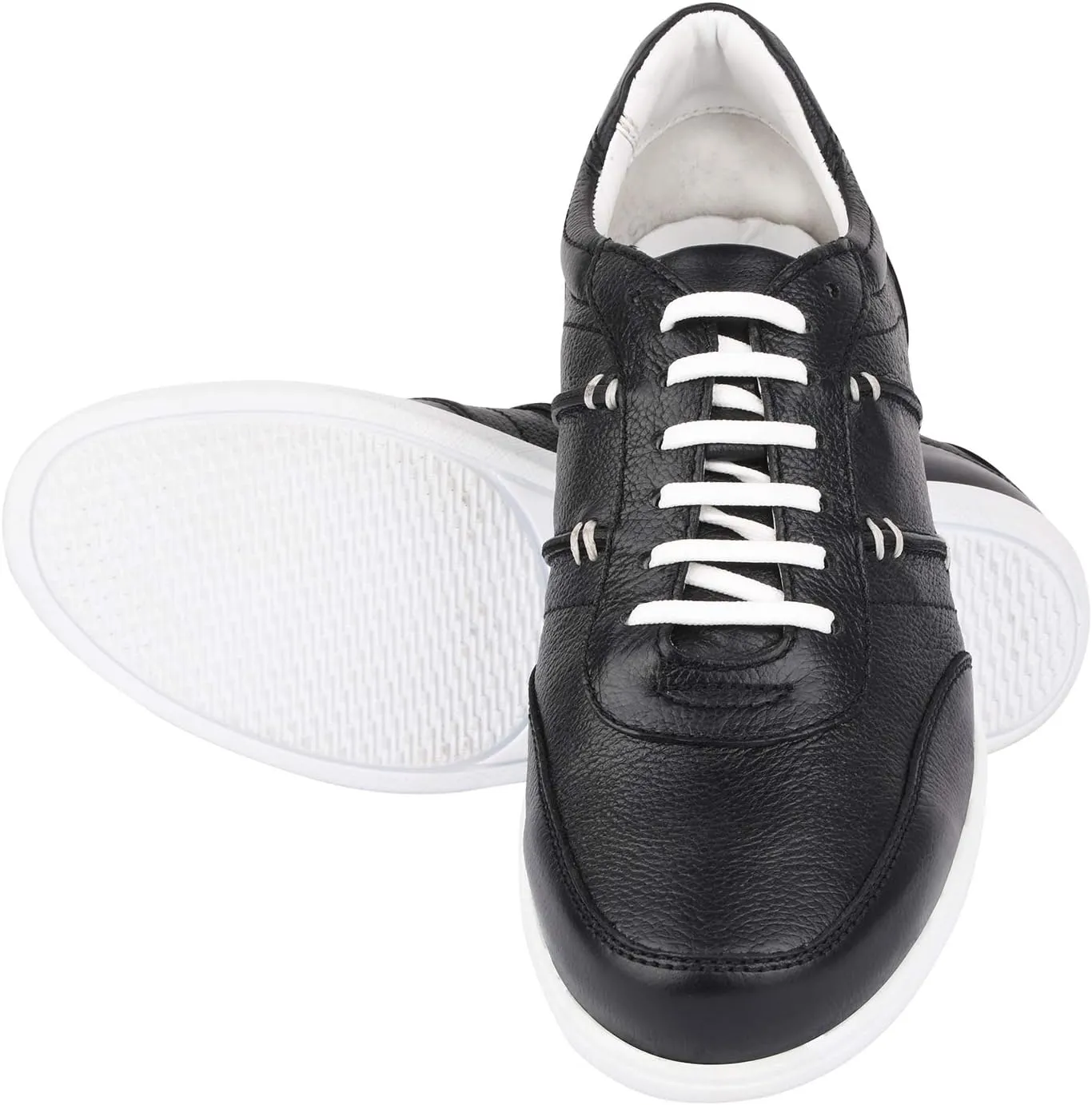 LIBERTYZENO Mens Genuine Leather Adults Cushioned Casual Lace Up Shoes for Prom Graduation