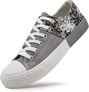 LUMUBBY Women's Canvas Fashion Sneakers, Red, Casual, Walking, Flat Sole, Lace-Up, All Seasons