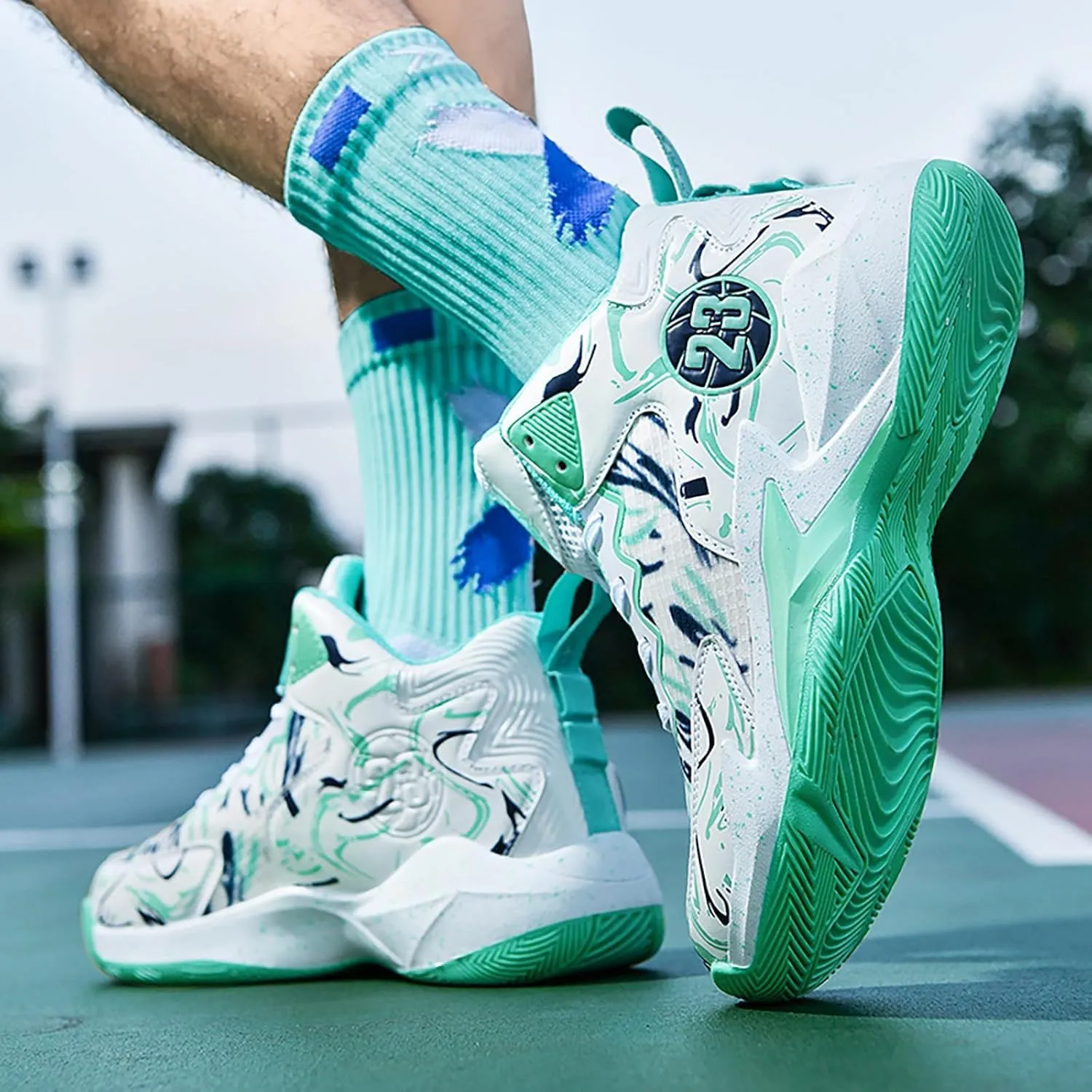 Men's Basketball Shoes Fashion Printed Sneakers