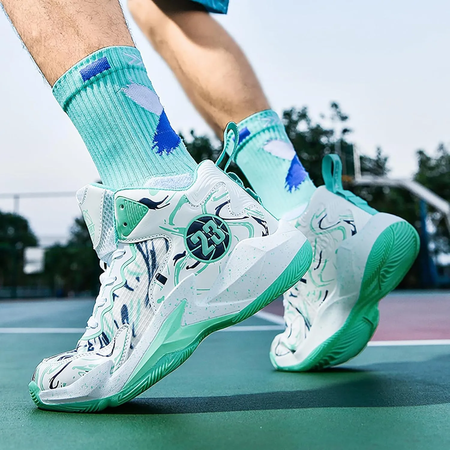 Men's Basketball Shoes Fashion Printed Sneakers