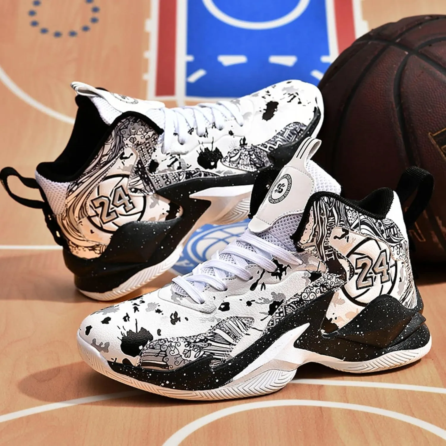 Men's Basketball Shoes Fashion Printed Sneakers