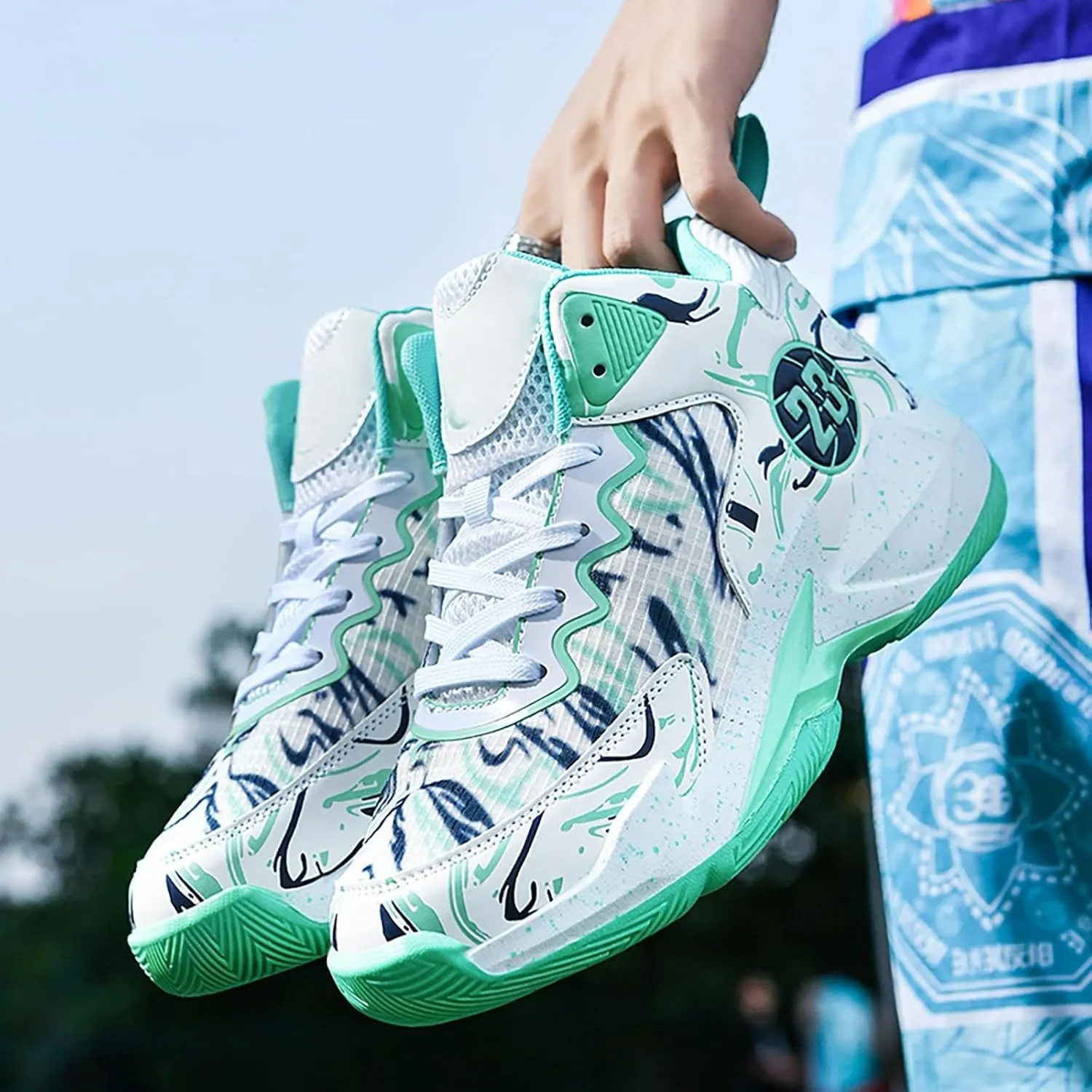 Men's Basketball Shoes Fashion Printed Sneakers