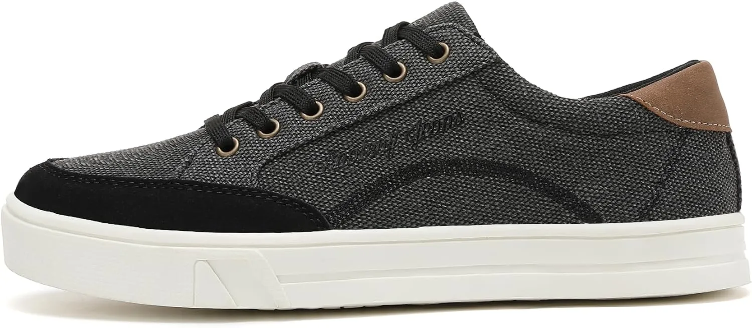 Mens Canvas Sneakers Casual Shoes Low Top Lace Up Shoes