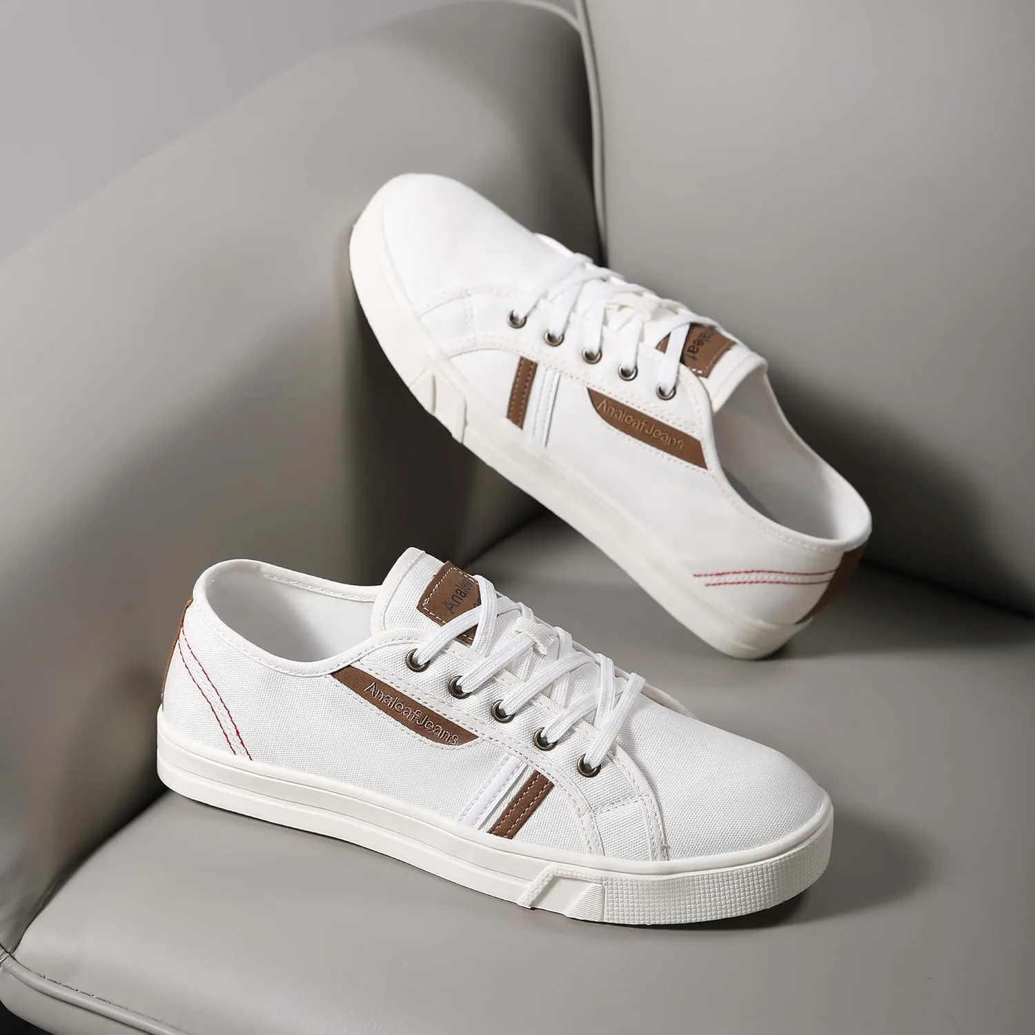Mens Canvas Sneakers Casual Shoes Low Top Lace Up Shoes