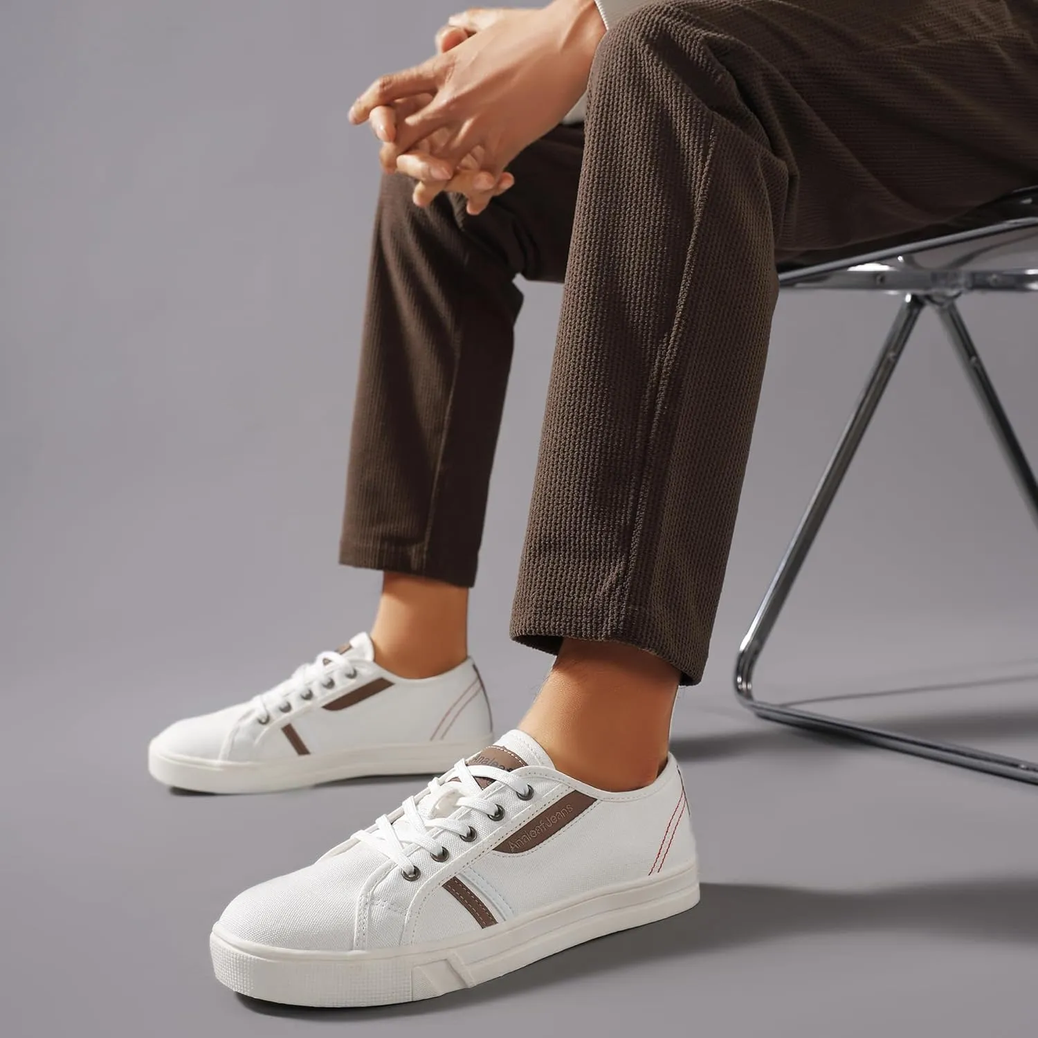Mens Canvas Sneakers Casual Shoes Low Top Lace Up Shoes