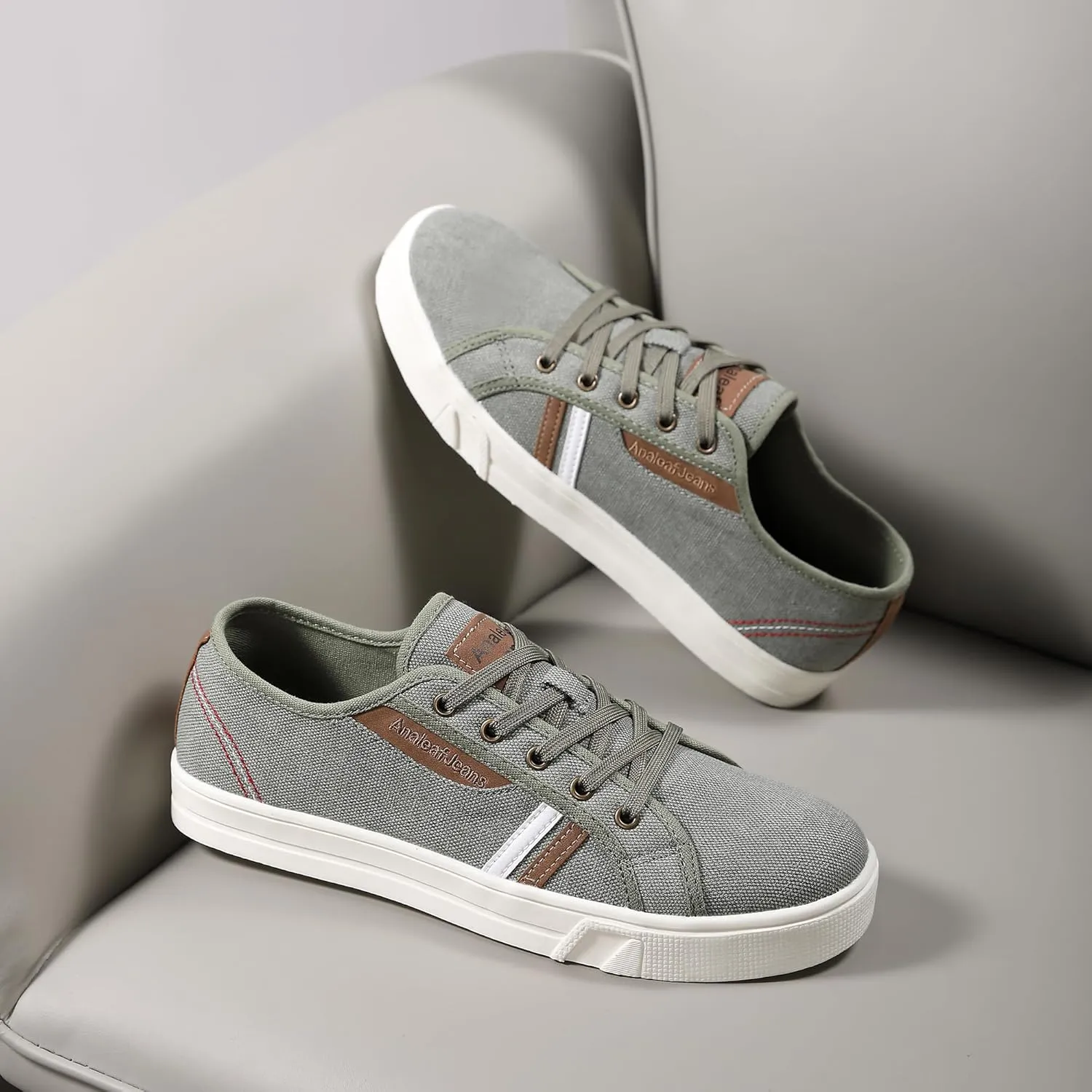 Mens Canvas Sneakers Casual Shoes Low Top Lace Up Shoes