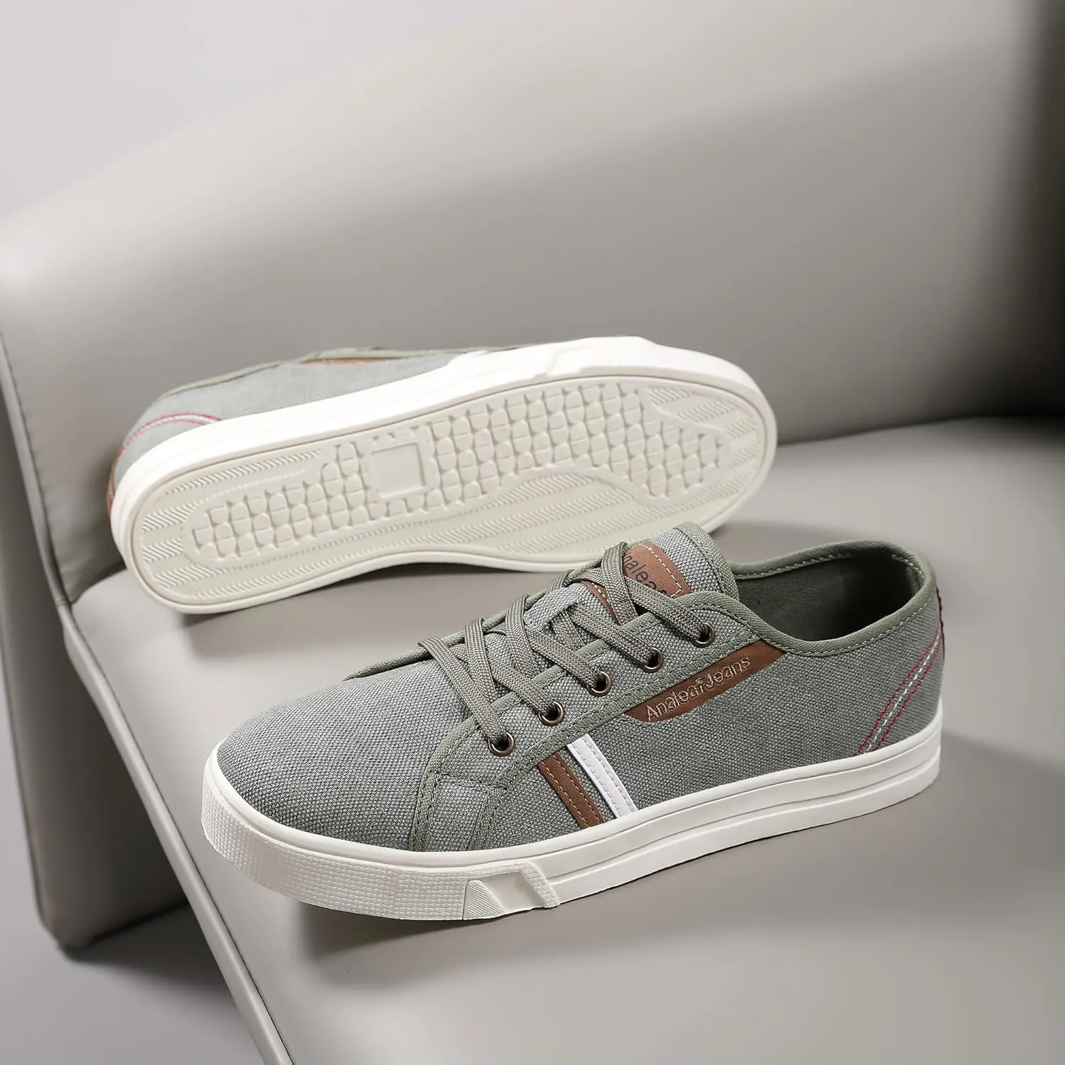 Mens Canvas Sneakers Casual Shoes Low Top Lace Up Shoes