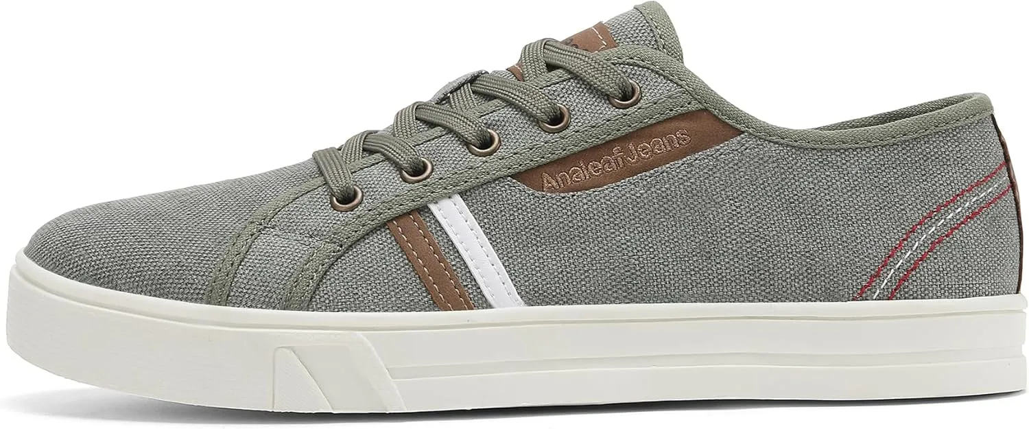 Mens Canvas Sneakers Casual Shoes Low Top Lace Up Shoes