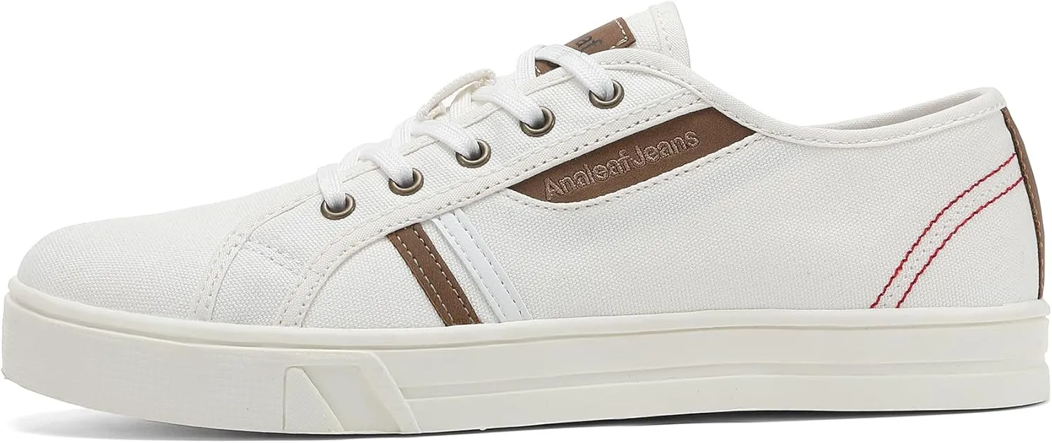 Mens Canvas Sneakers Casual Shoes Low Top Lace Up Shoes
