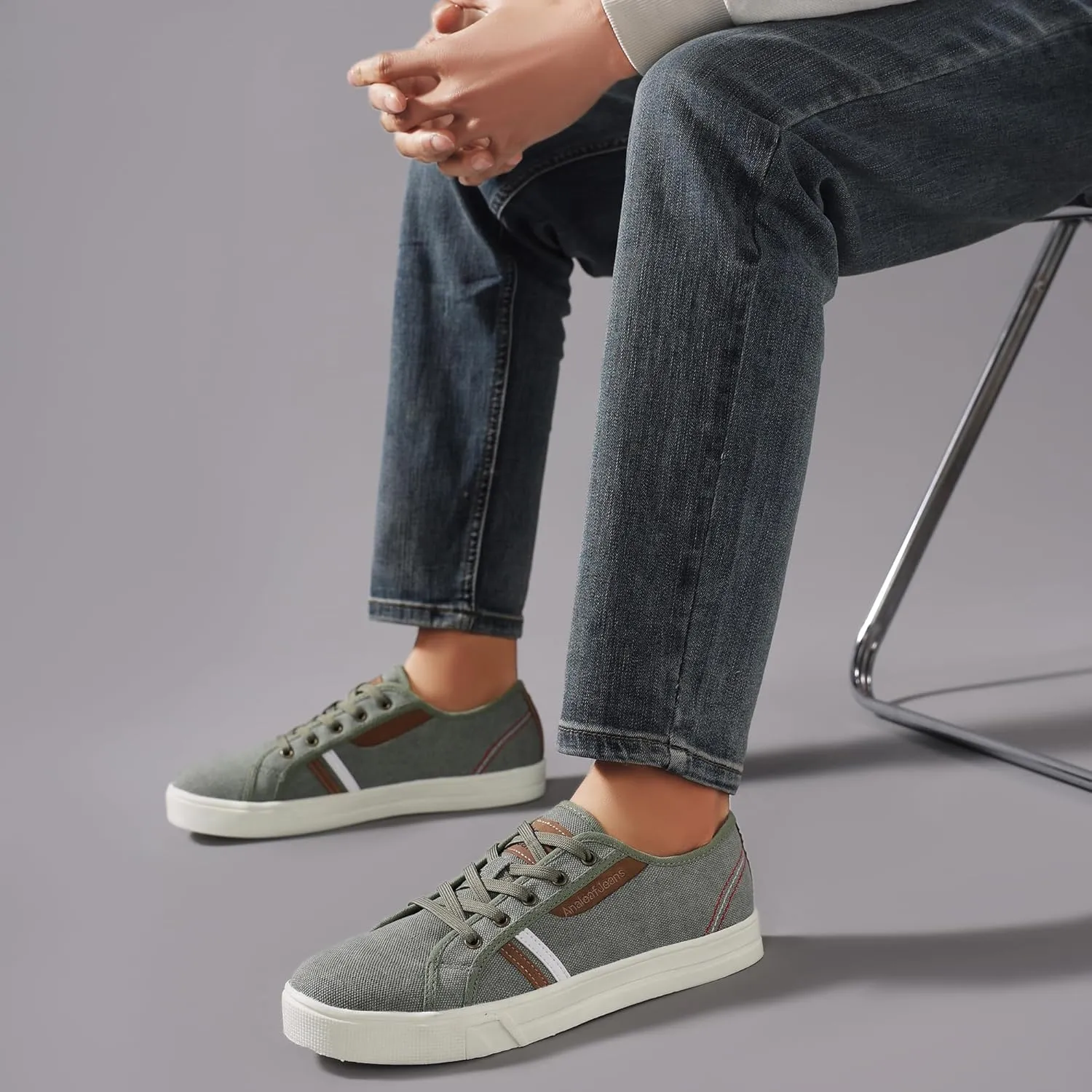 Mens Canvas Sneakers Casual Shoes Low Top Lace Up Shoes