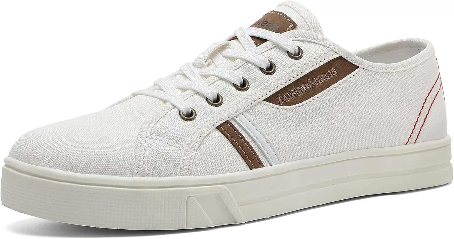 Mens Canvas Sneakers Casual Shoes Low Top Lace Up Shoes