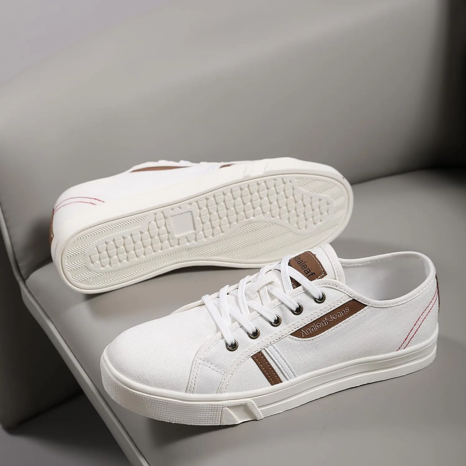 Mens Canvas Sneakers Casual Shoes Low Top Lace Up Shoes