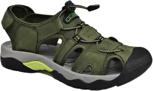 Mens Casual Leather Sandals Closed Toe Beach Shoes Summer Sandals for Hiking Trekking Walking