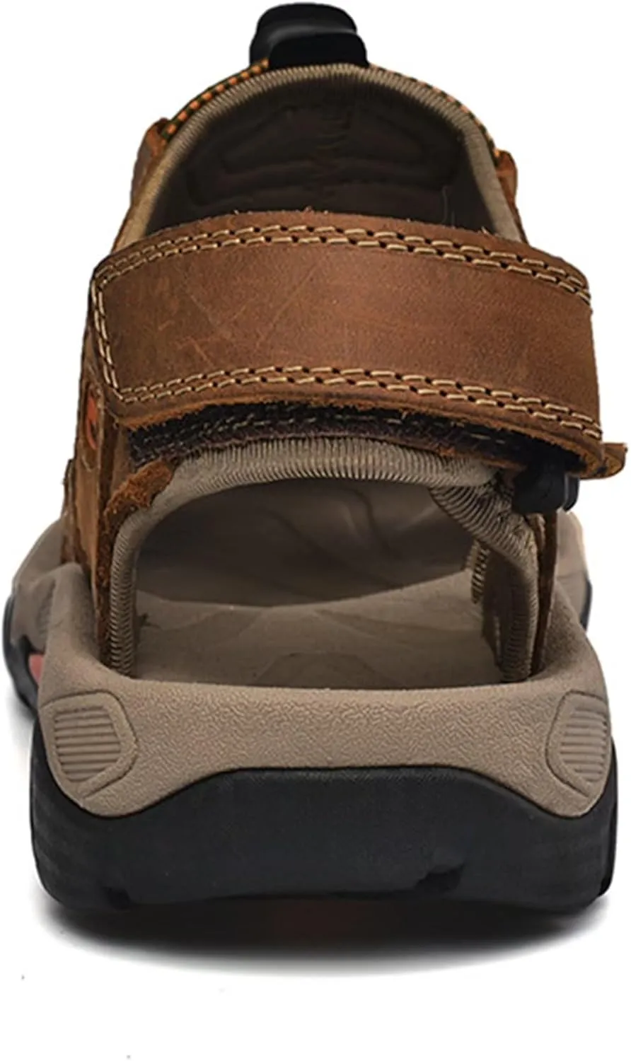 Mens Casual Leather Sandals Closed Toe Beach Shoes Summer Sandals for Hiking Trekking Walking