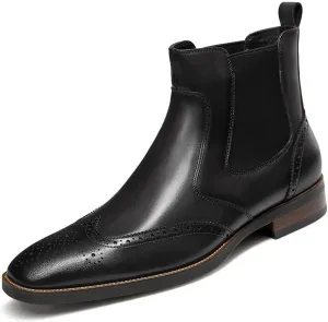 Mens chelsea boots Leather Formal Dress Boots
