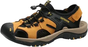 Men's Closed-Toe Fisherman Sandals | Breathable Hiking Shoes with Elastic Strap & Rugged Sole for Summer Trails, Camping & Casual Outings