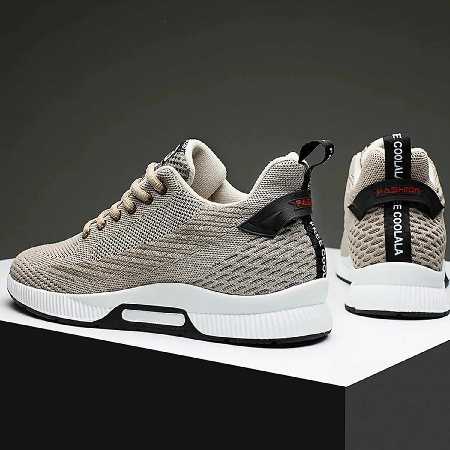 Men's Elevator Shoes Invisible Height Increase Sporty Sneakers Casual Lace Up Shoes Make You Taller Hight - 6cm / 2.36 Inches - Hidden Heel