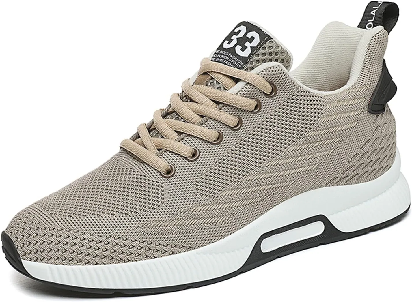 Men's Elevator Shoes Invisible Height Increase Sporty Sneakers Casual Lace Up Shoes Make You Taller Hight - 6cm / 2.36 Inches - Hidden Heel