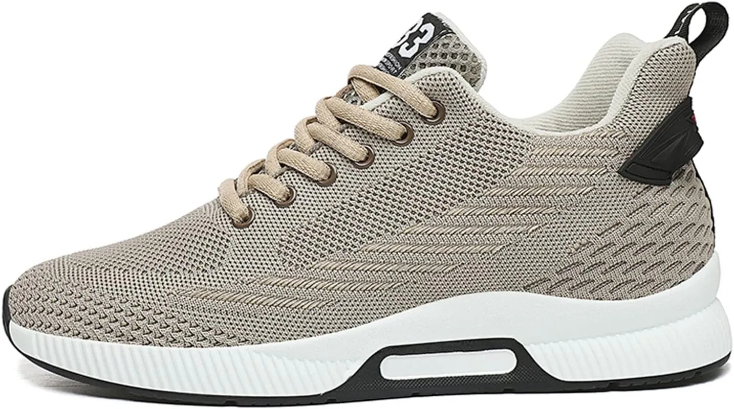 Men's Elevator Shoes Invisible Height Increase Sporty Sneakers Casual Lace Up Shoes Make You Taller Hight - 6cm / 2.36 Inches - Hidden Heel