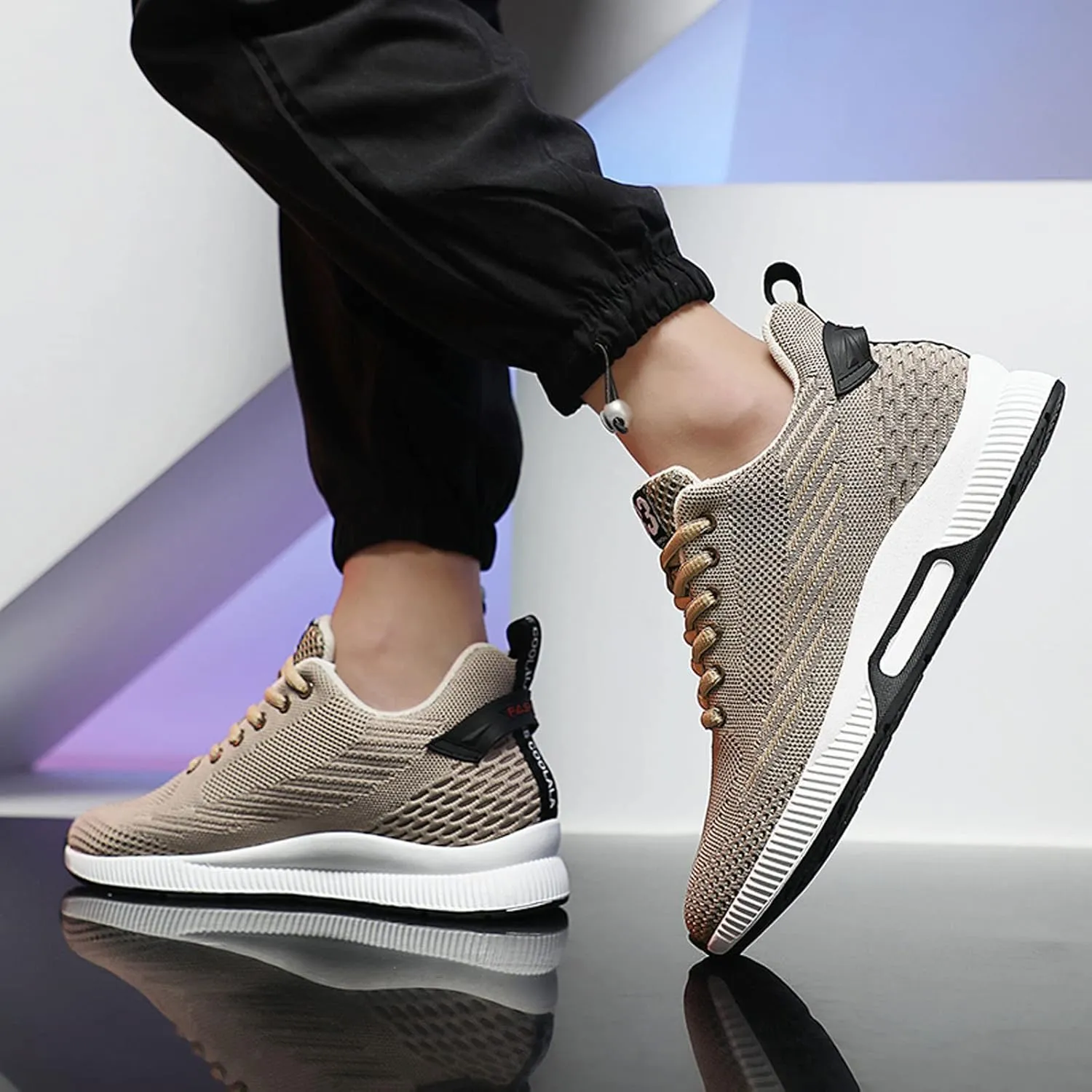 Men's Elevator Shoes Invisible Height Increase Sporty Sneakers Casual Lace Up Shoes Make You Taller Hight - 6cm / 2.36 Inches - Hidden Heel
