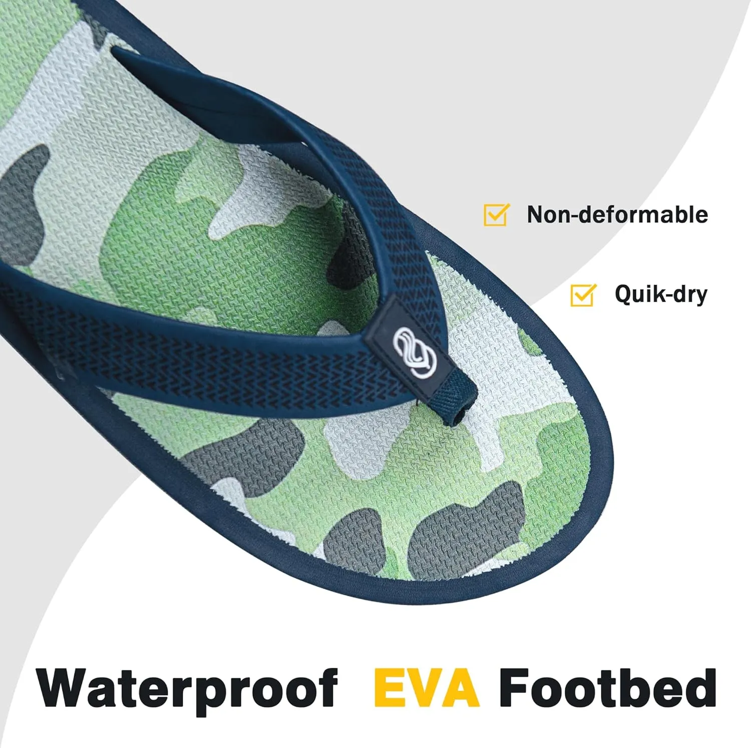 Men's Flip Flops & Sandals with Arch Support - Non-Slip Textured Sole,Waterproof for Beach