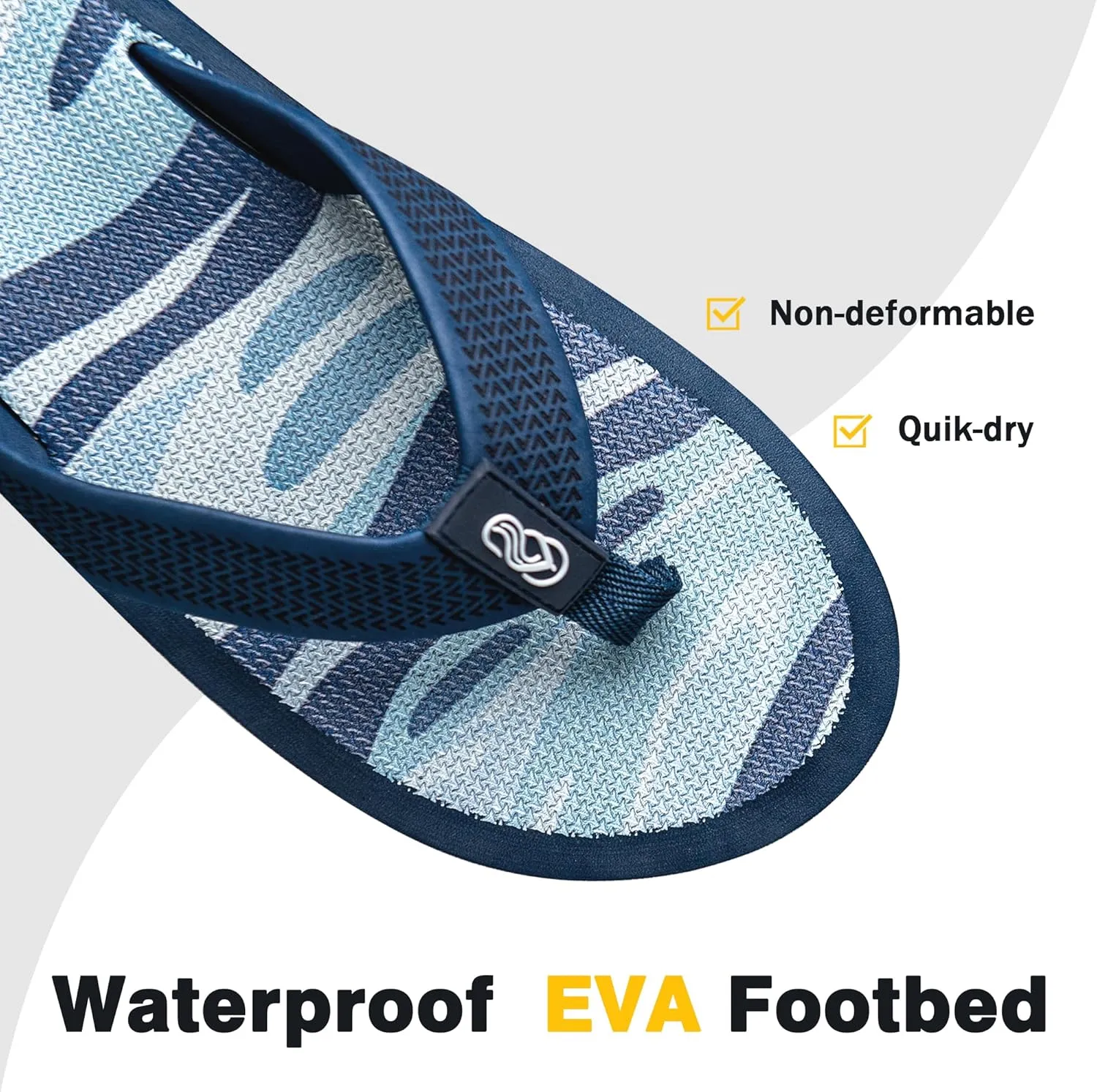 Men's Flip Flops & Sandals with Arch Support - Non-Slip Textured Sole,Waterproof for Beach