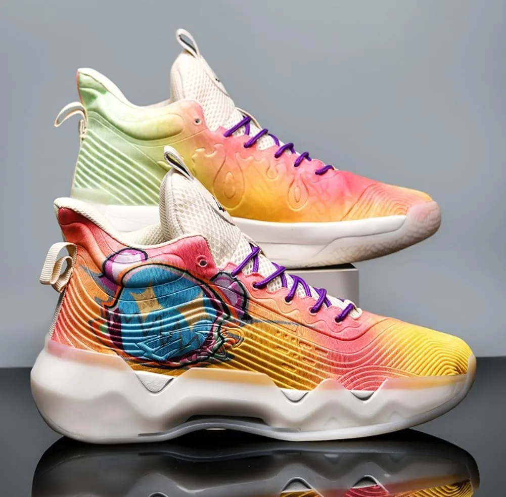 Men's High-Top Basketball Sneakers - Lightweight Athletic Sneakers for Streetball Volleyball & Fitness Training Breathable Non-Slip Sport Shoe for Men Women