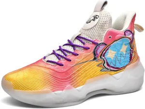 Men's High-Top Basketball Sneakers - Lightweight Athletic Sneakers for Streetball Volleyball & Fitness Training Breathable Non-Slip Sport Shoe for Men Women
